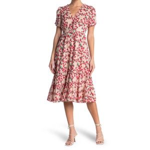 Betsey Johnson Strawberry Print Midi Dress 🍓
